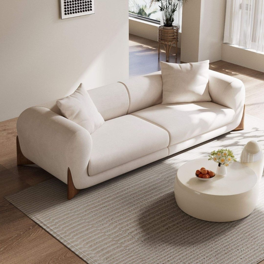 Moderne loungesofa med tredetaljer