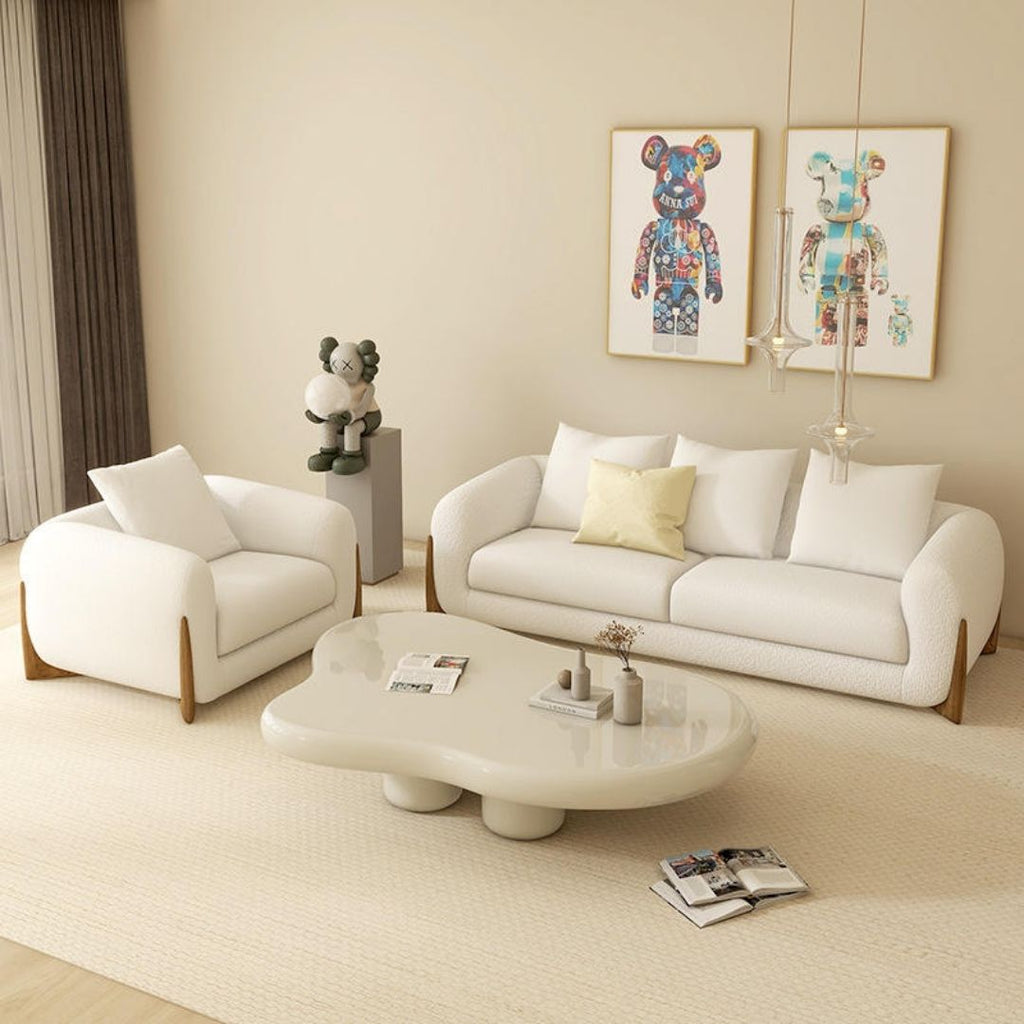 Moderne loungesofa med tredetaljer