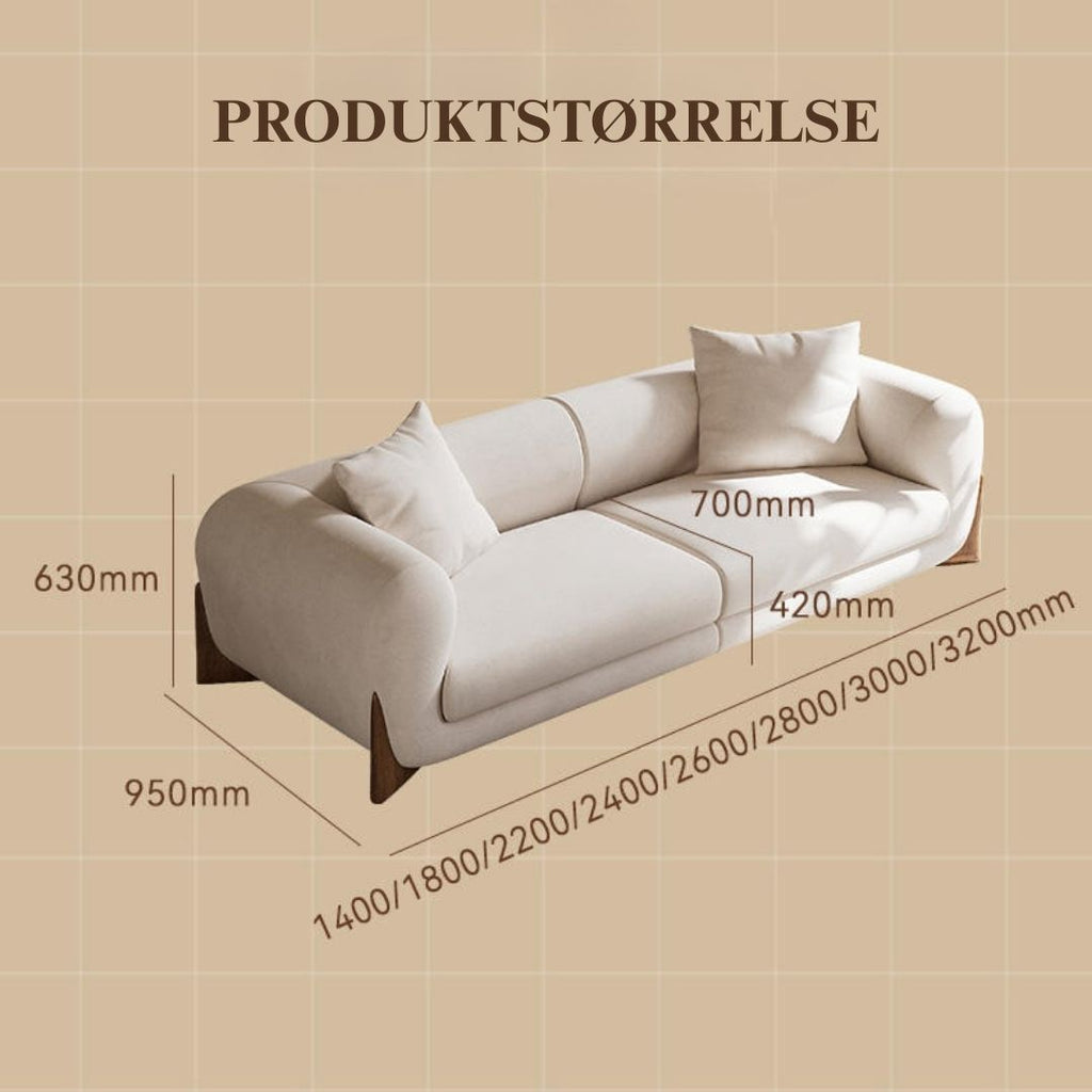 Moderne loungesofa med tredetaljer