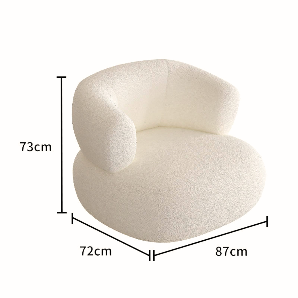 Skulpturell loungesofa med buede linjer